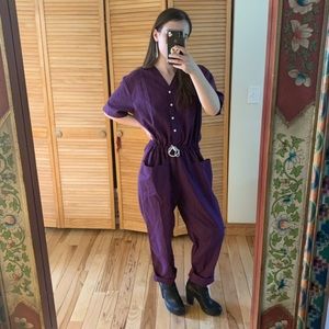 Short sleeved coverall jumpsuit